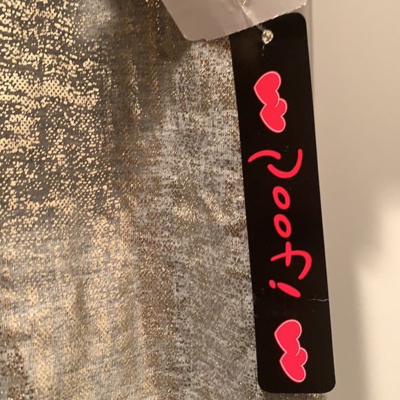 Poof! Metallic Gold Crop Top Large - Picture 6 of 8